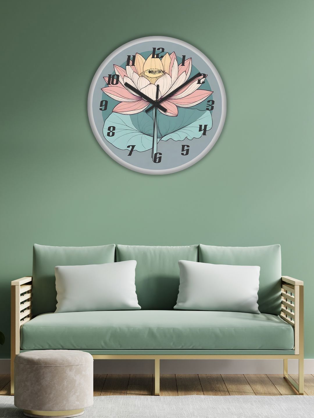 OLIVE TREE White & Blue Printed Analogue Contemporary Wall Clock-picture-33