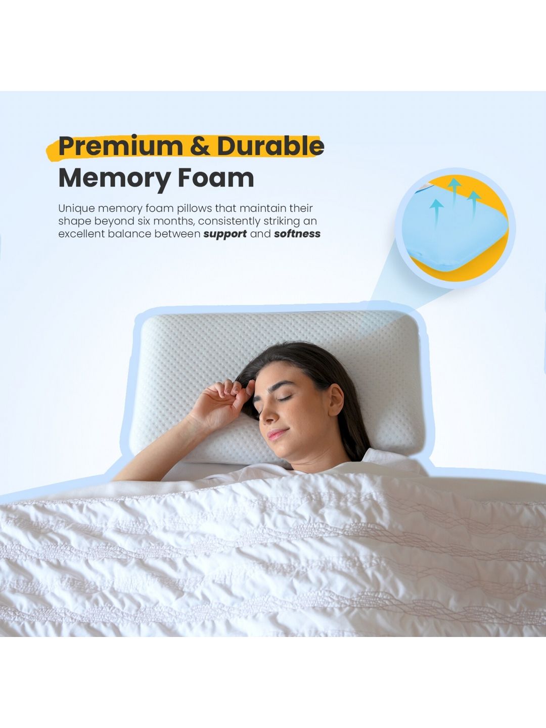 Sleepsia White Memory Foam Filled Sleep Pillow-picture-19