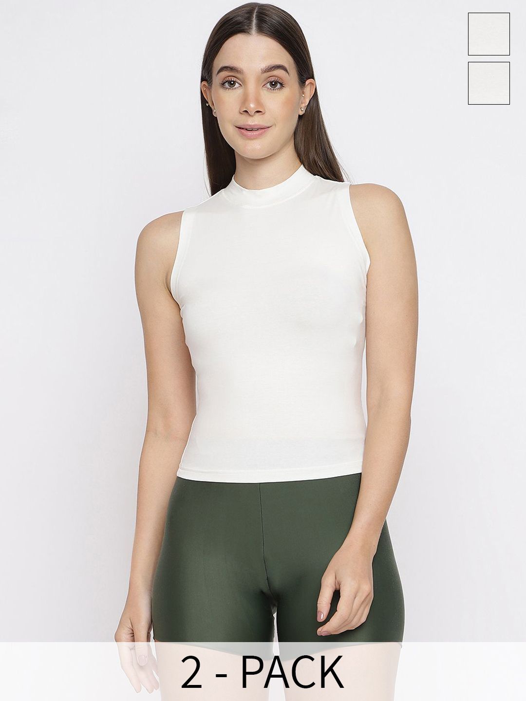 La Intimo Pack Of 2 High Neck Camisole-picture-14