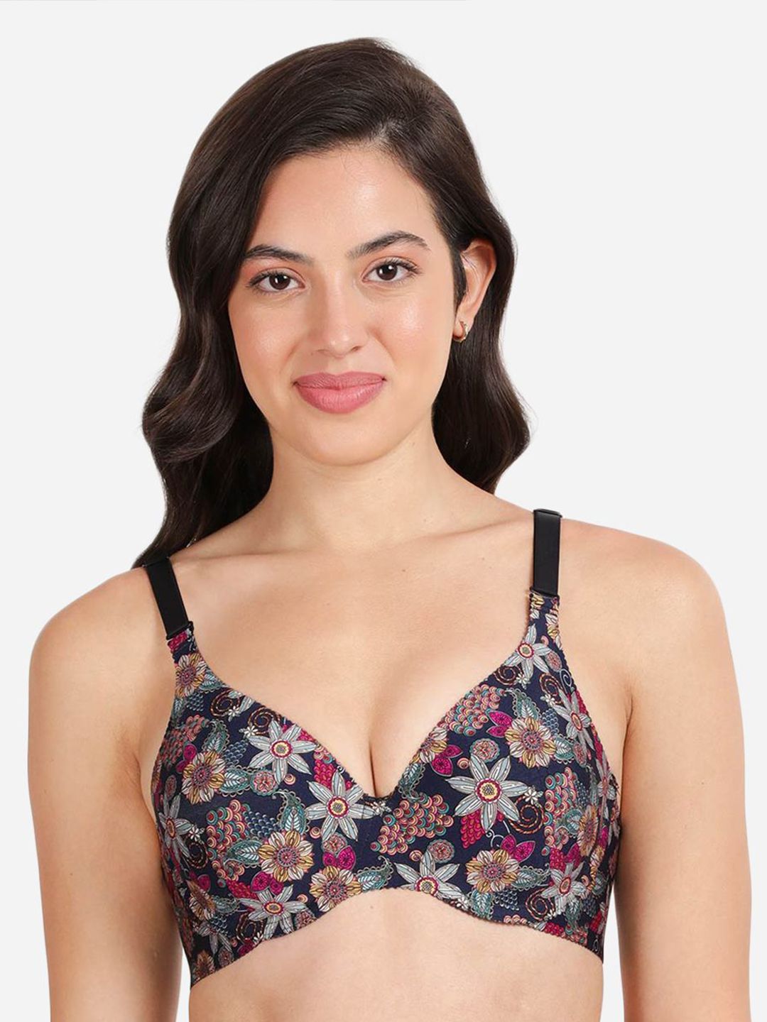 shyaway Floral Medium Lightly Padded T-shirt Bra With All Day Comfort
