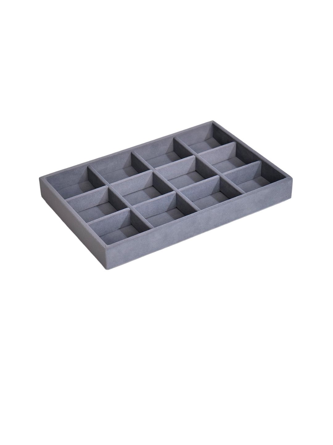 La Trove Grey Wardrobe Luxury 12 Grids Jewellery Organiser-picture-6
