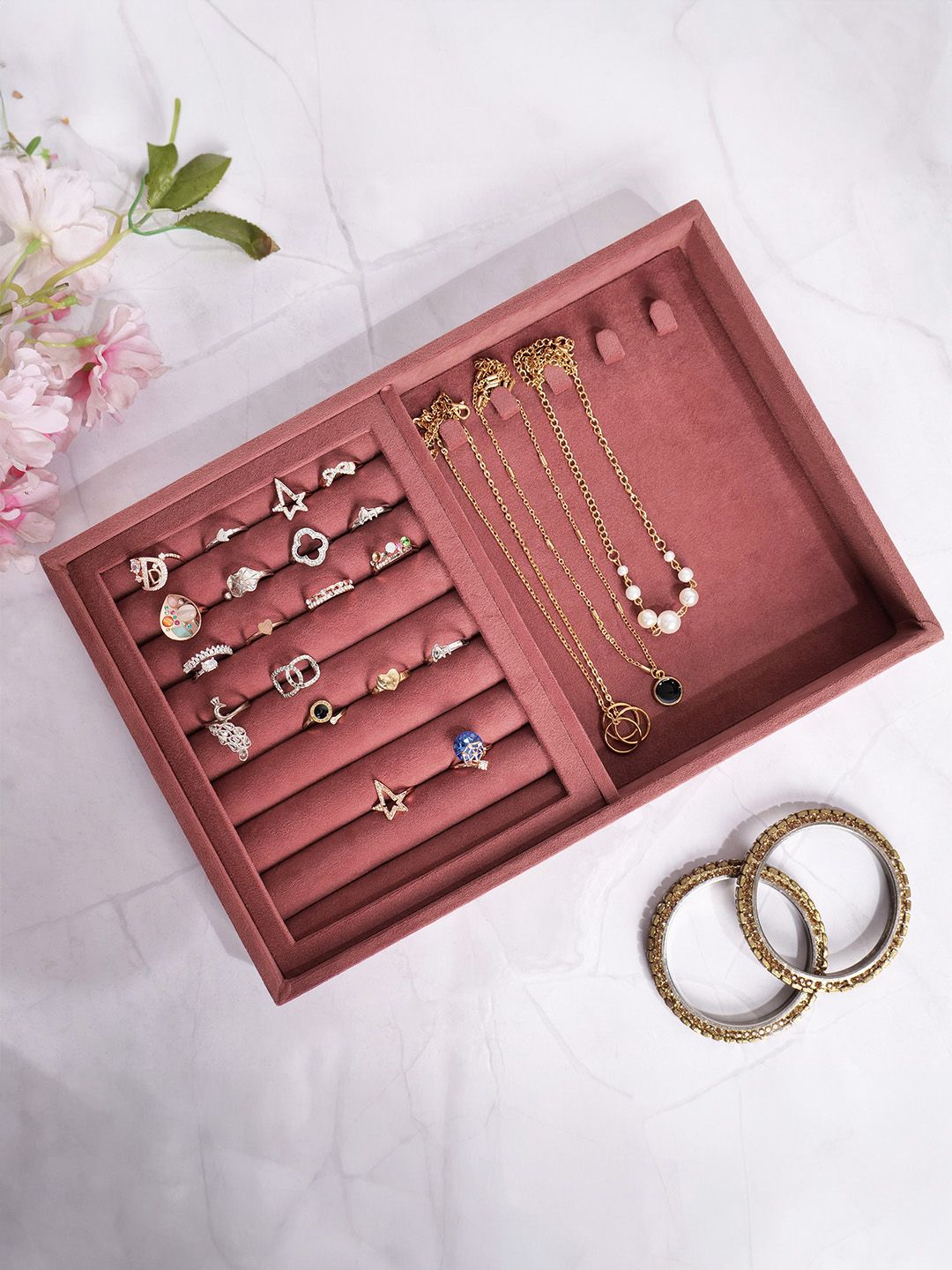 La Trove Pink Wardrobe Luxury Ring & Chain Jewellery Organiser-picture-22