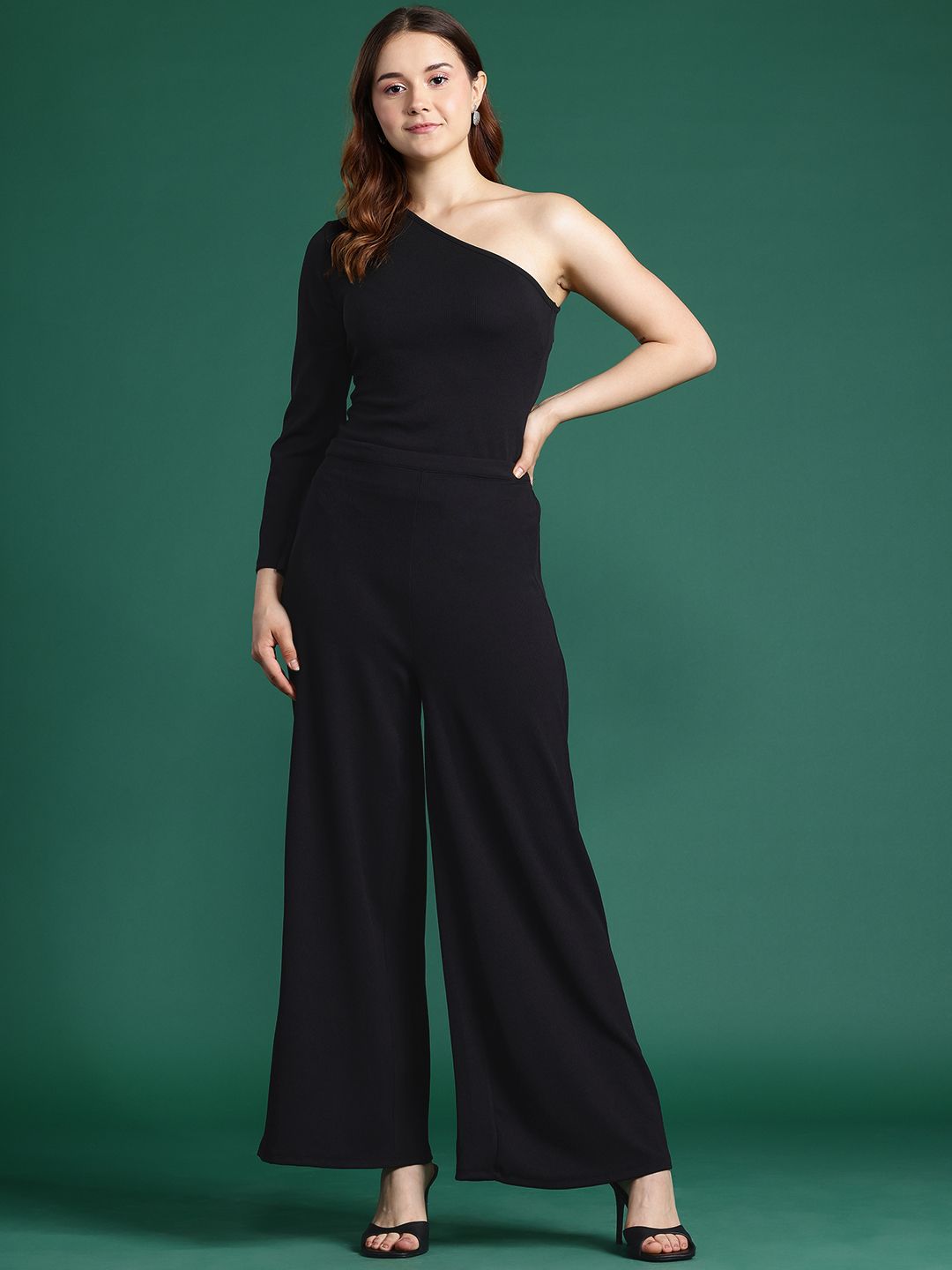 DressBerry Ribbed One-Shoulder Top with Trousers Co-ords-picture-18