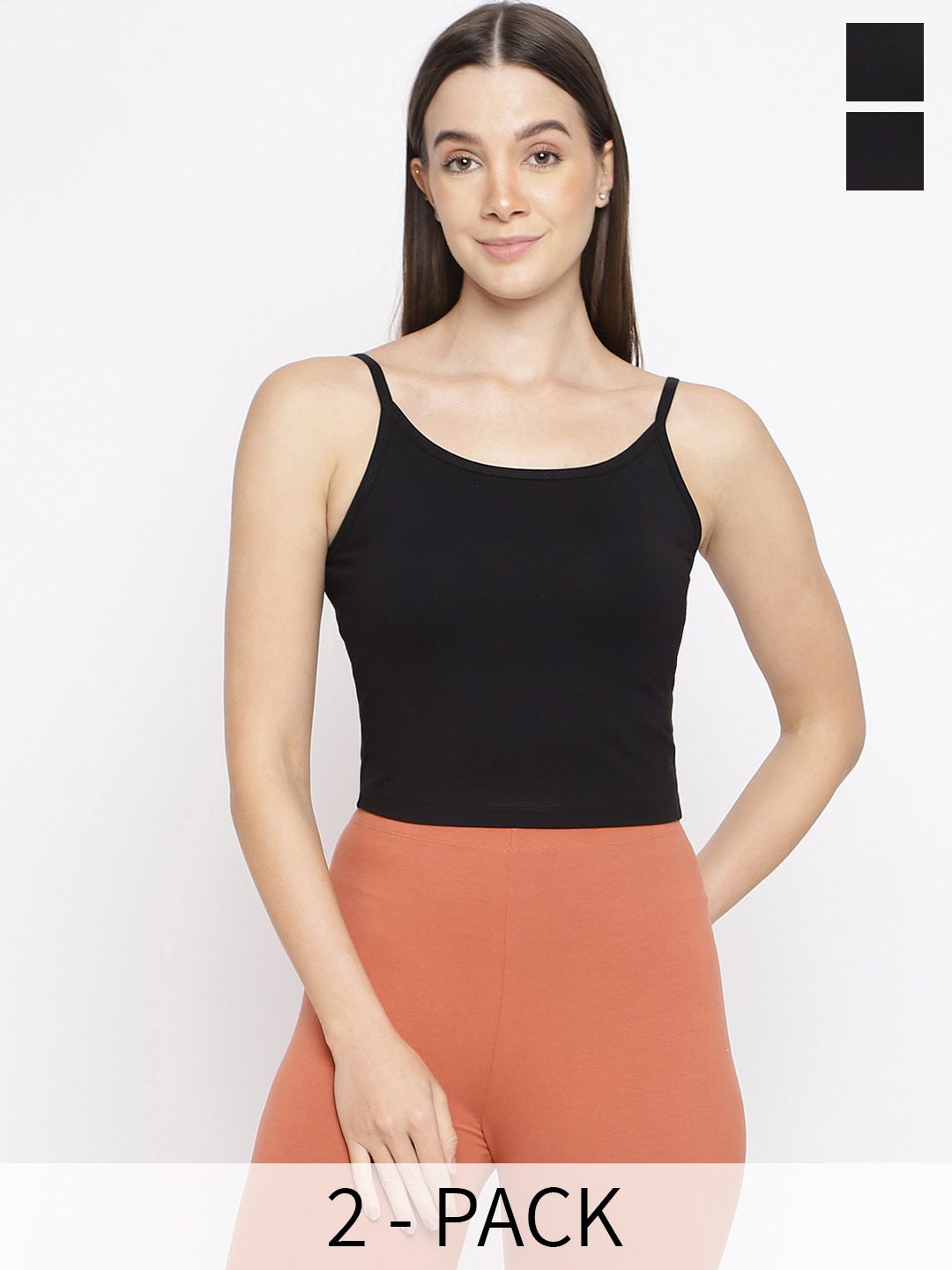 La Intimo Women Pack Of 2 Non Padded Spaghetti Camisoles-picture-33