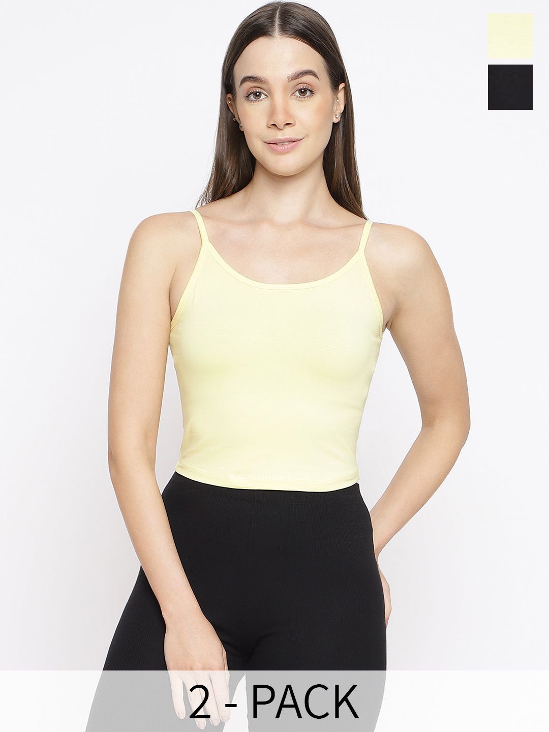 La Intimo Women Pack Of 2 Non Padded Spaghetti Camisoles-picture-28