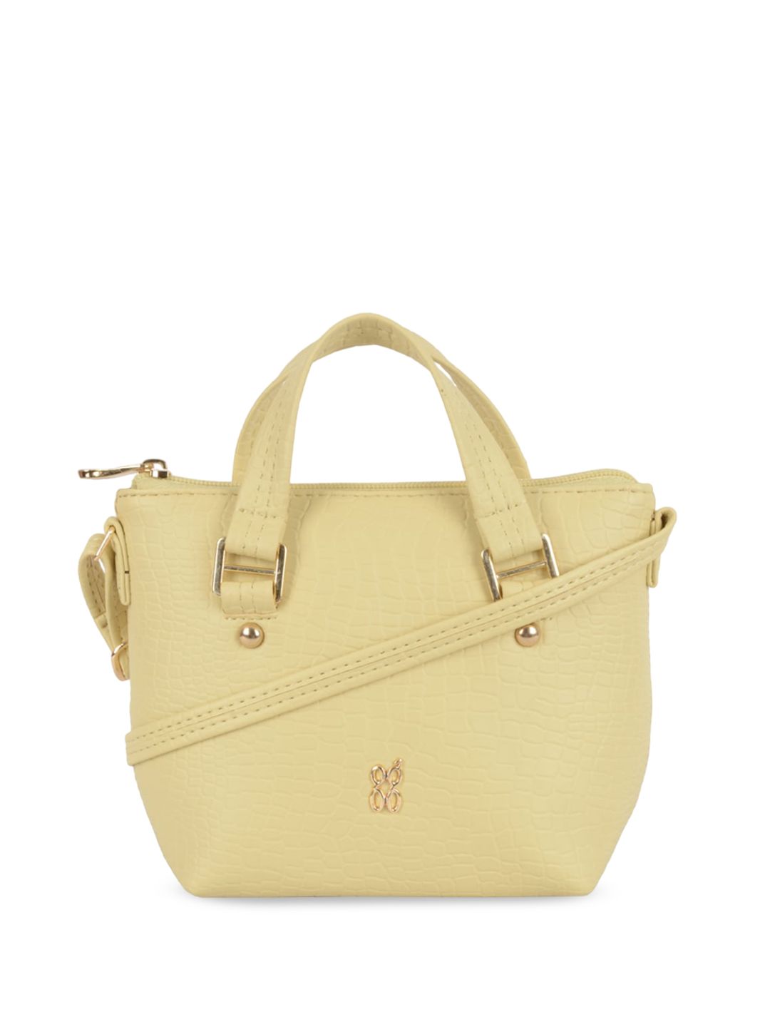 Baggit Colourblocked PU Shopper Handheld Bag with Bow Detail