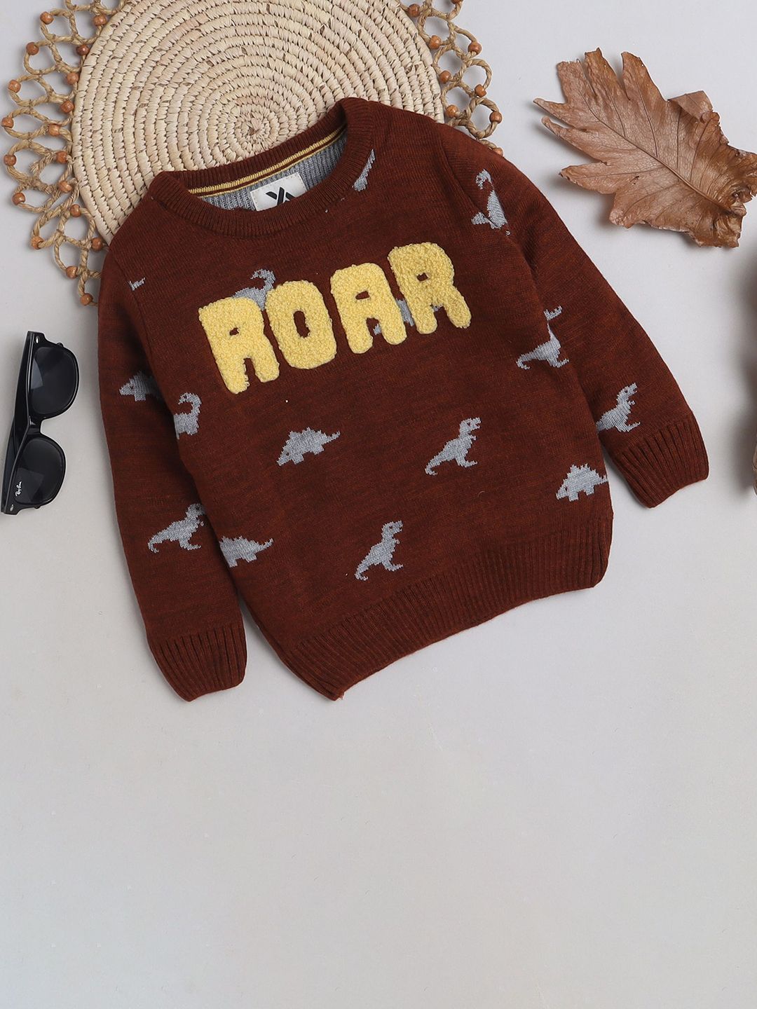 Yellow Apple Boys Round Neck Long Sleeve Printed Sweater Pullover-picture-46