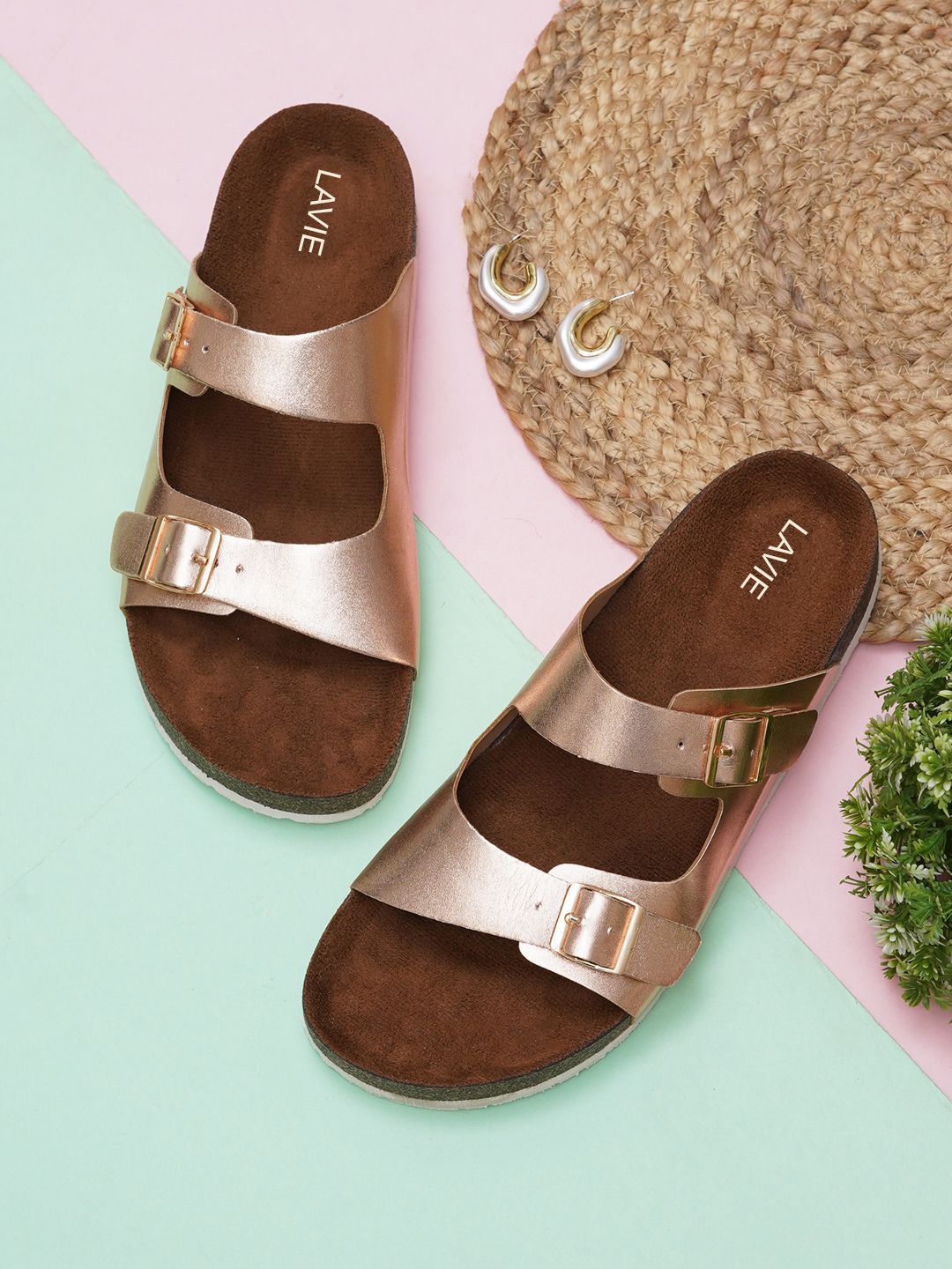 Lavie Women Buckles Detail Open Toe Flats-picture-36