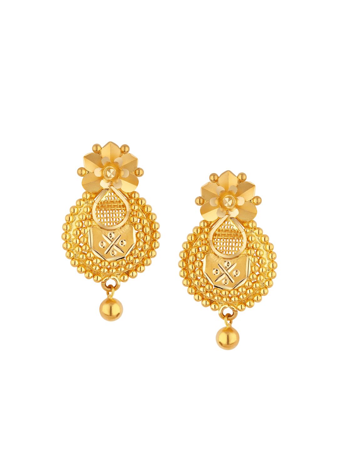 Joyalukkas BIS Hallmark 22KT Gold Drop Earrings-image-15