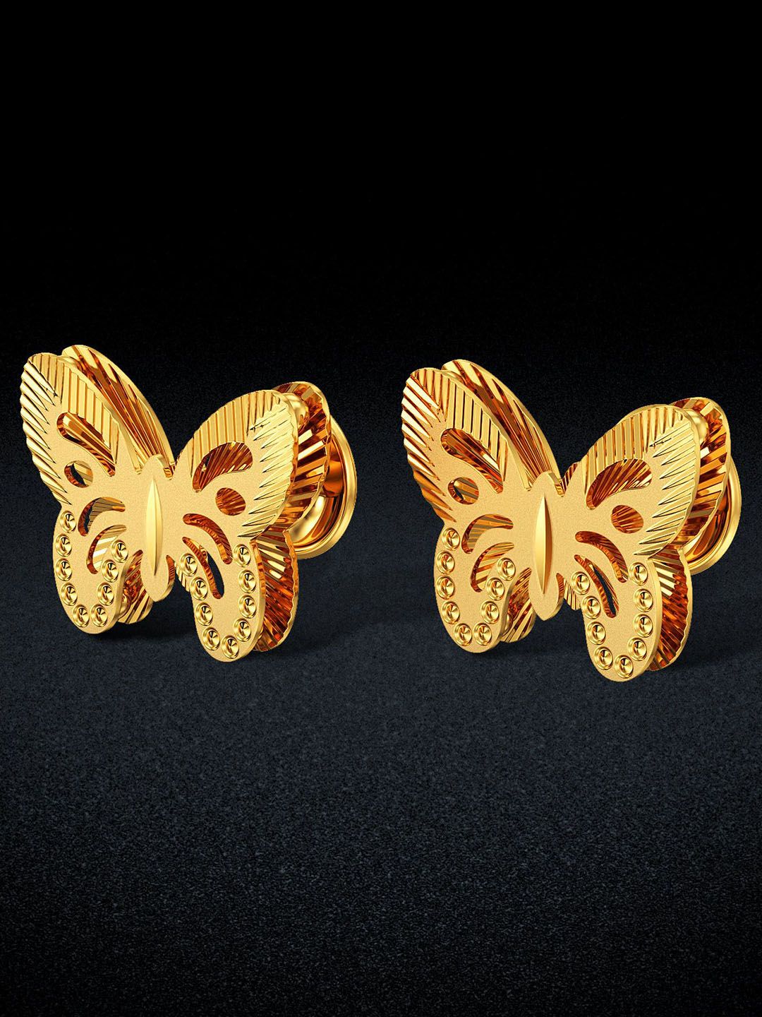 Joyalukkas BIS Hallmark 22KT Gold Stud Earrings-2.42gm-picture-45