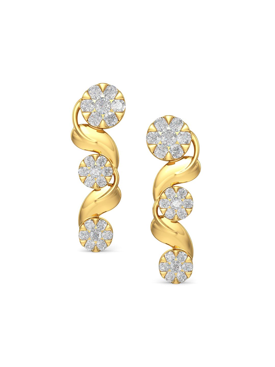 Joyalukkas 22KT Gold Gem Stone Studded Earrings 2.49 gm-picture-22