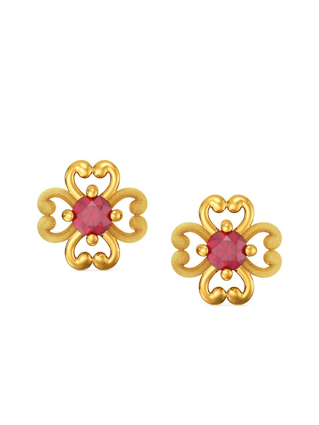 Joyalukkas Girls 22KT Gold Gemstones Studded Earrings-0.96gm-picture-15