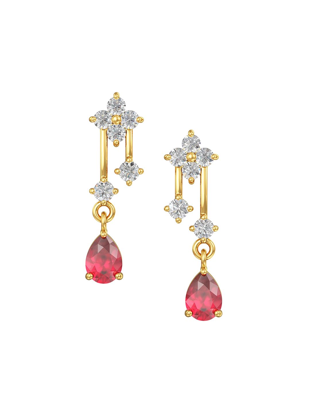 Joyalukkas Girls 22KT Gold Gemstone Studded Earrings-2.34 gm-picture-15