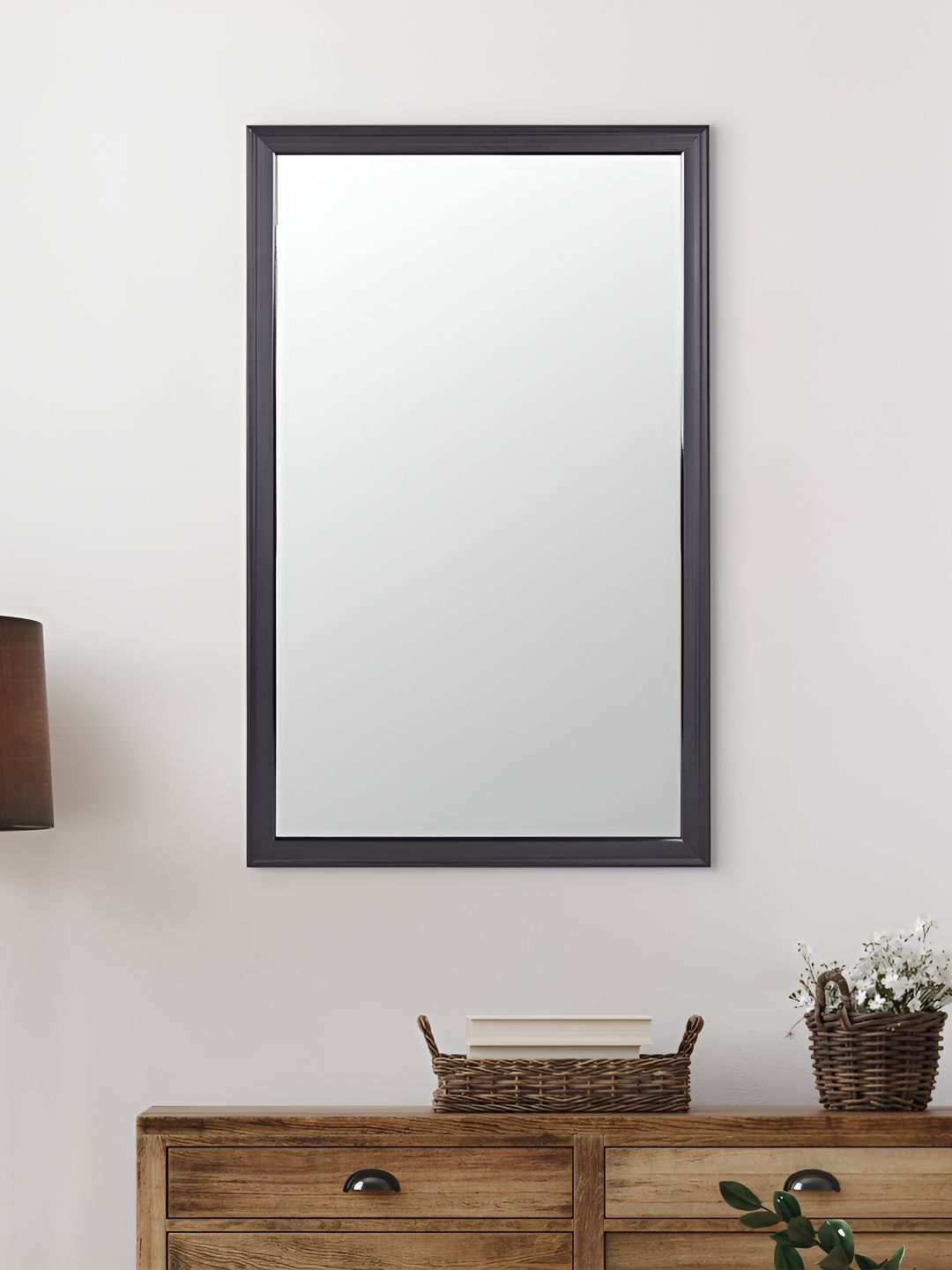 Home Centre Reflection Black Textured Rick Wall Mirror-image-24