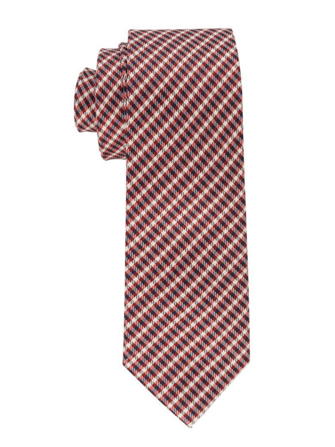 The Tie Hub Men Checked Pure Silk Broad Tie-picture-56