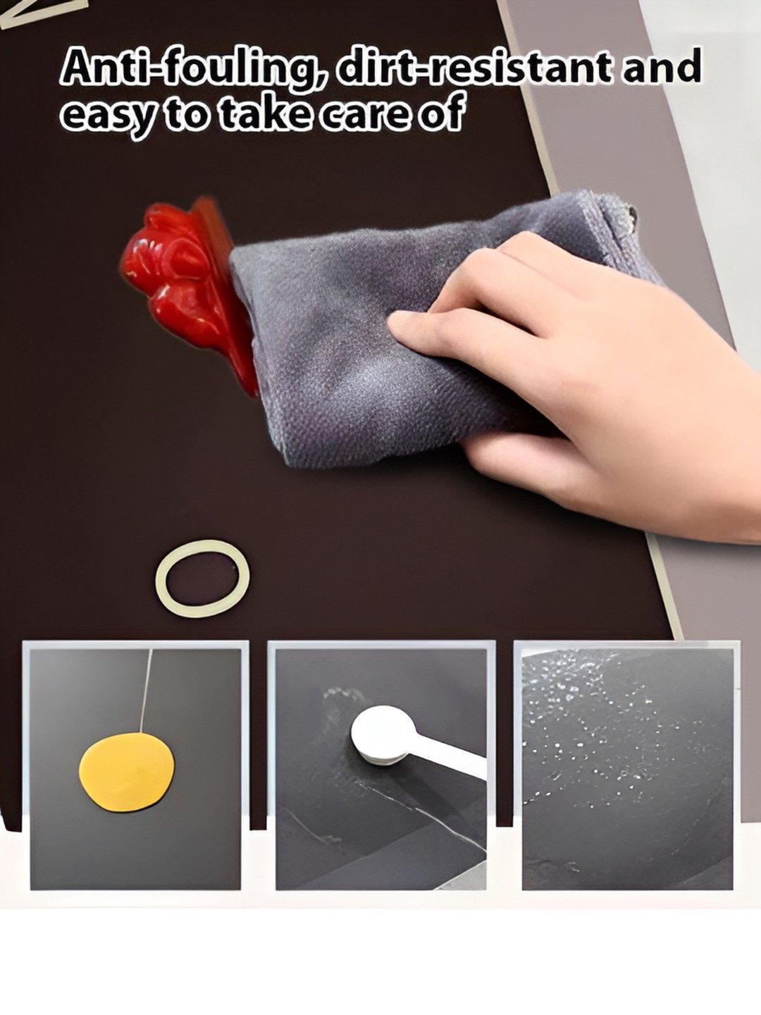 Aura Coffee Brown Anti-Slip Kitchen Mat-image-14