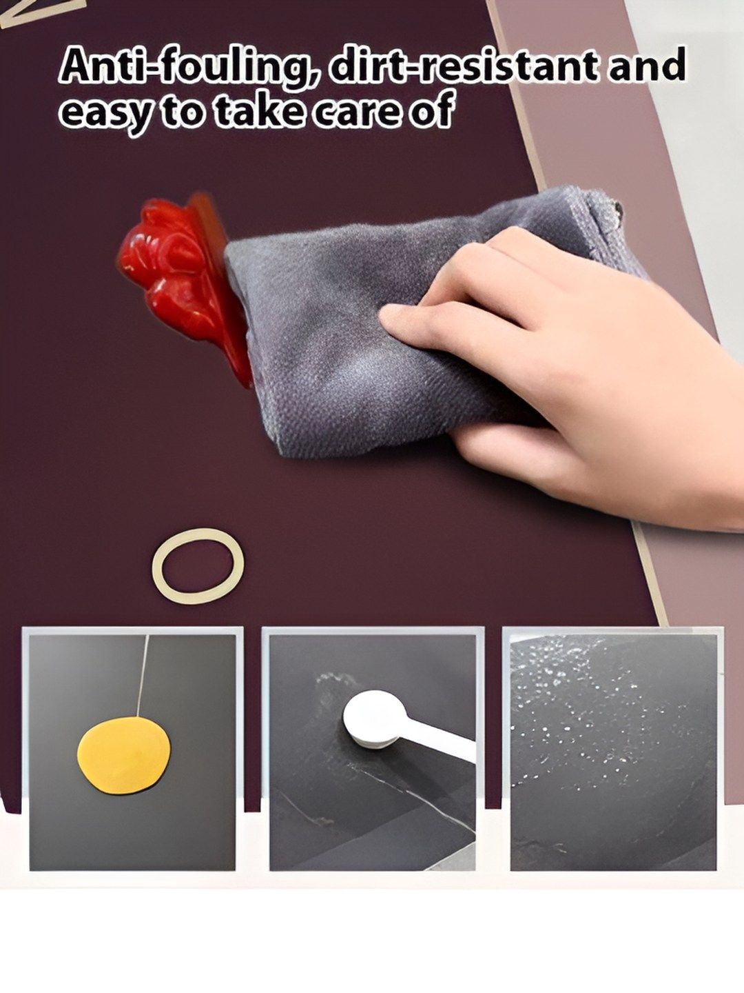Aura Maroon Rubber 2 Pieces L Shape Kitchen Mats-picture-20