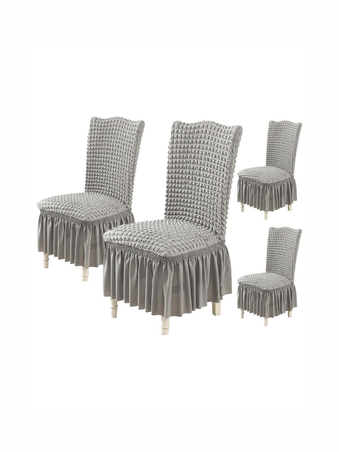 HOUSE OF QUIRK Grey 4-Pcs Square Cushion Chair Cover Pads-picture-46