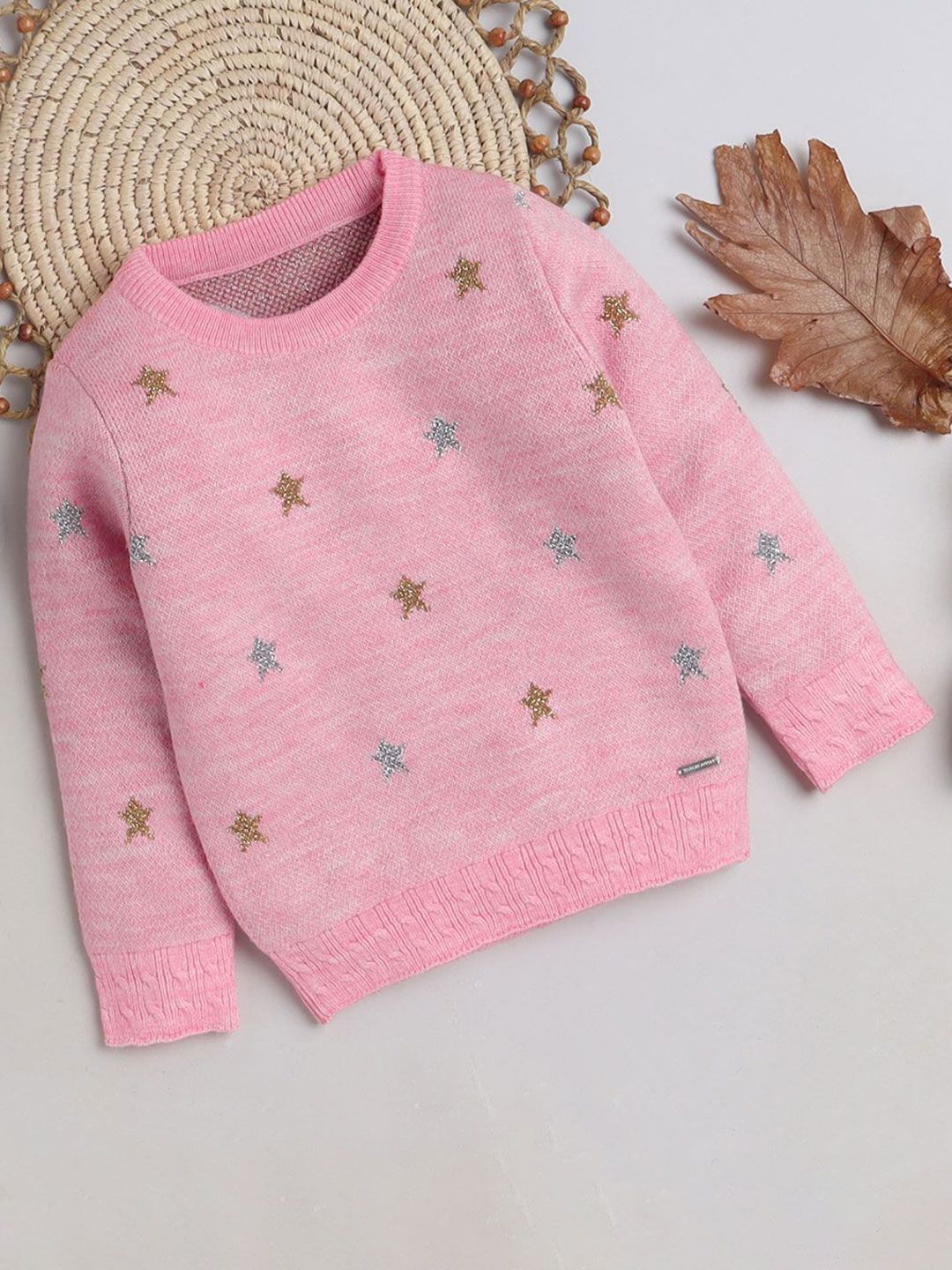 Yellow Apple Girls Conversational Printed Woollen Pullover Sweater-picture-14