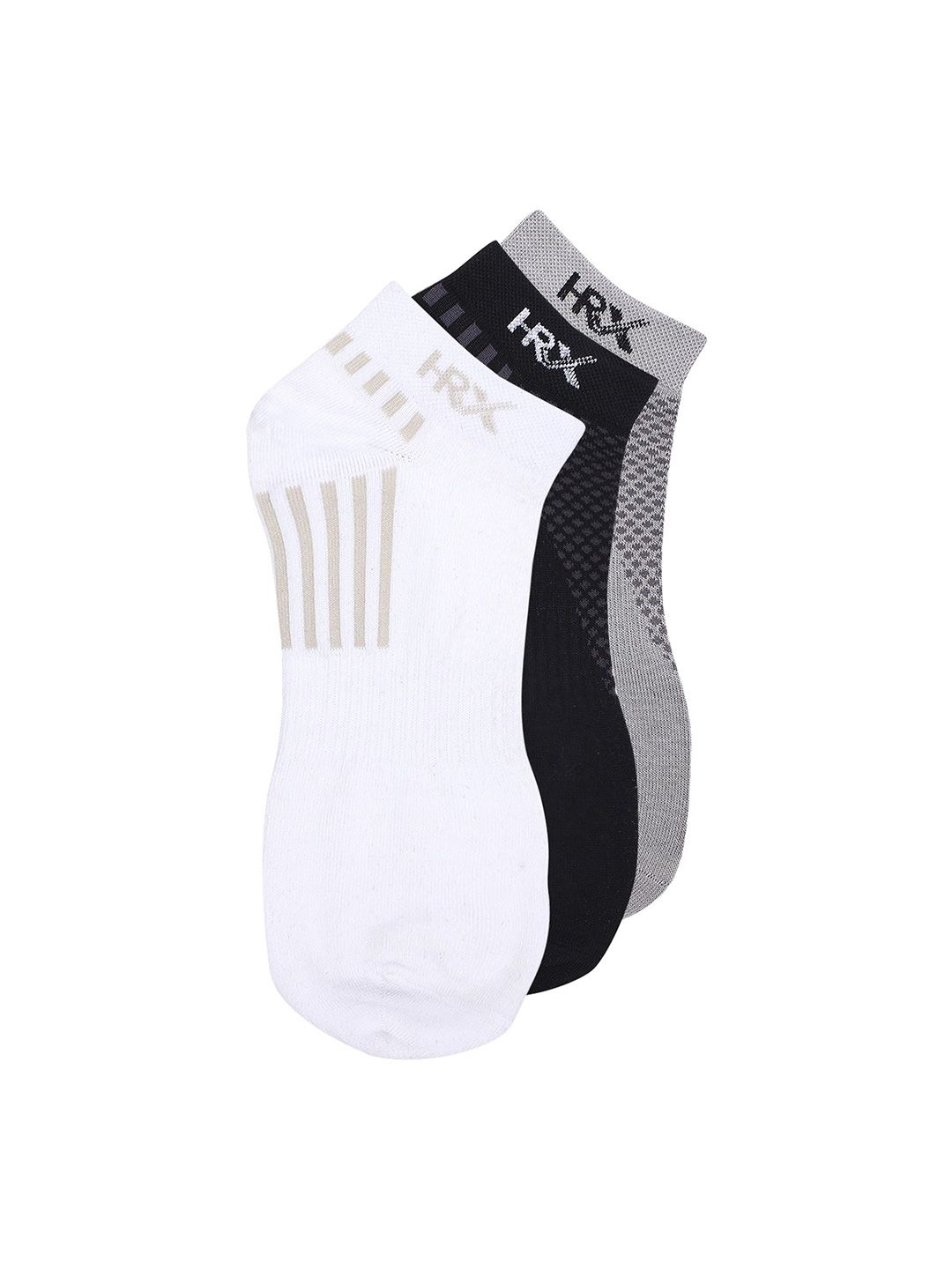HRX by Hrithik Roshan Men Pack Of 3 Patterned Ankle Length Socks-image-45