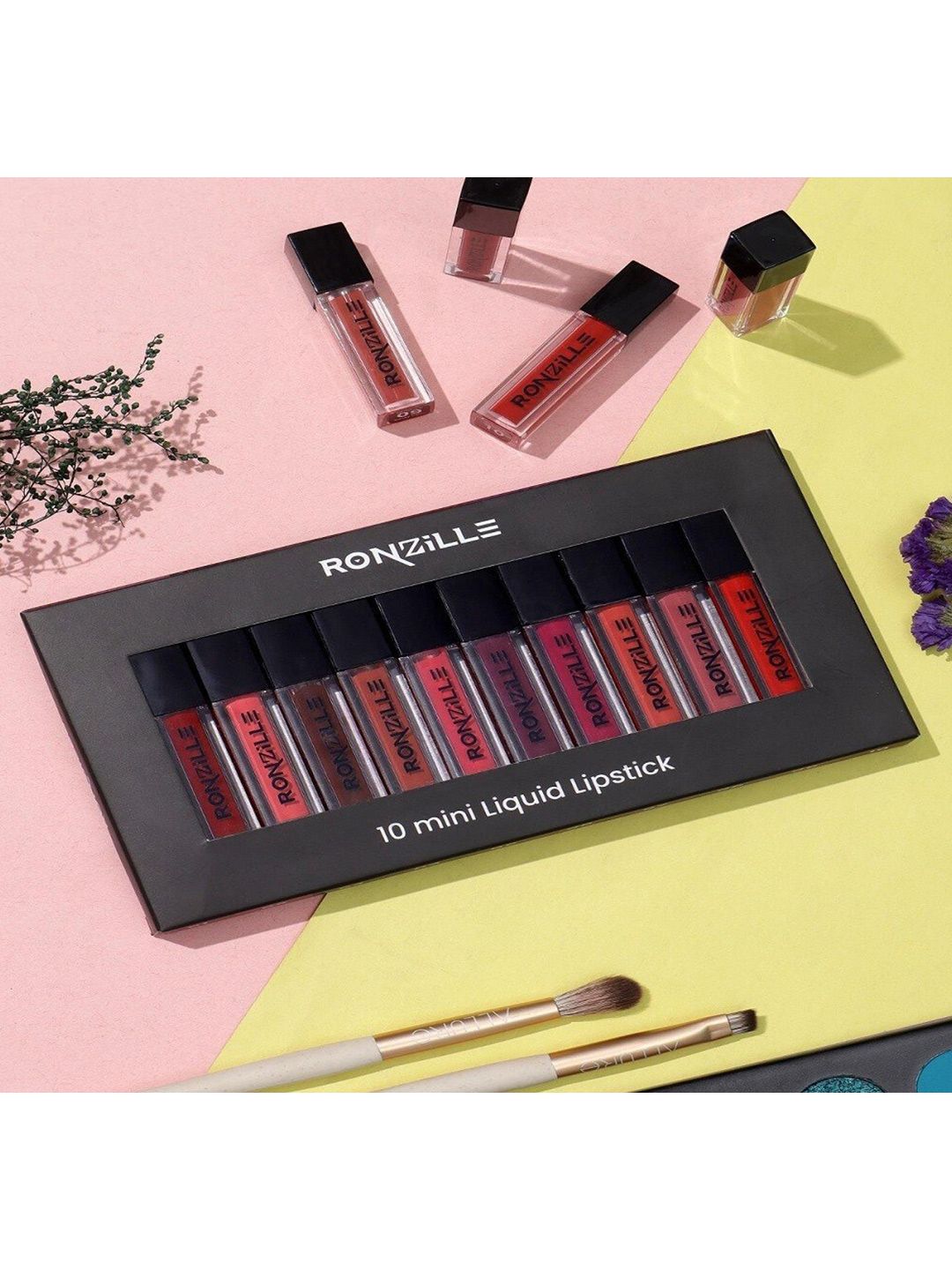 Ronzille Set Of 10 Smudge-Proof Liquid Mini Lipstick Set - 1.5 ml Each-image-46