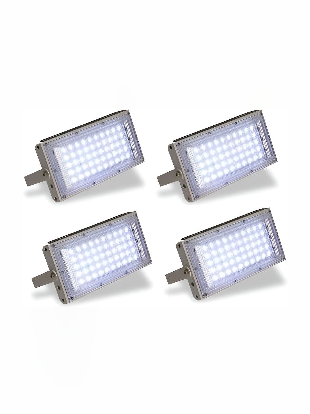 SPARK WORLD White & Grey 4 Pieces Textured Metal Rectangle Shaped Outdoor Lamps-picture-33