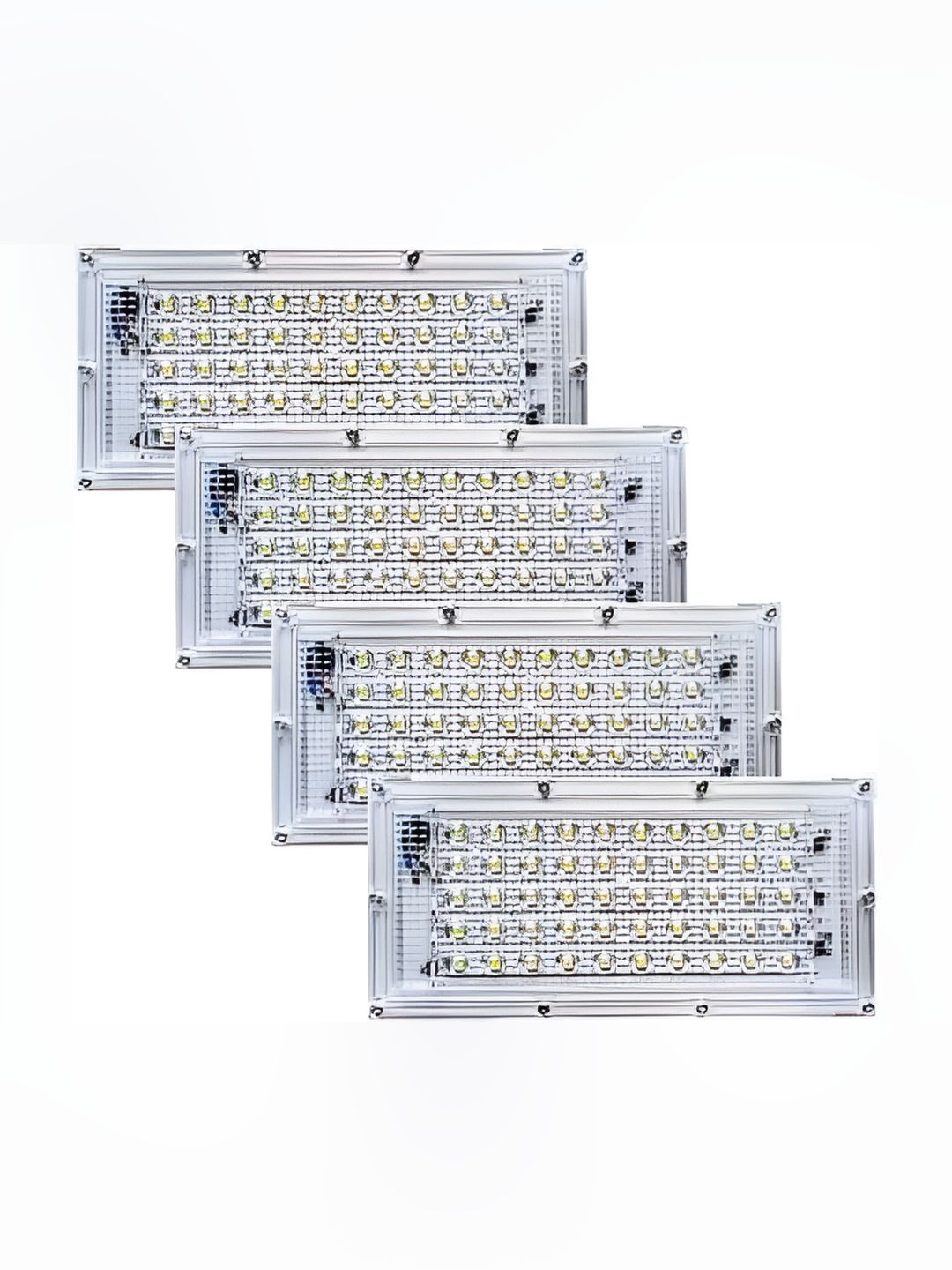 SPARK WORLD White 4 Pieces Metal Rectangle Textured Self Assembly Outdoor Lamps-picture-31