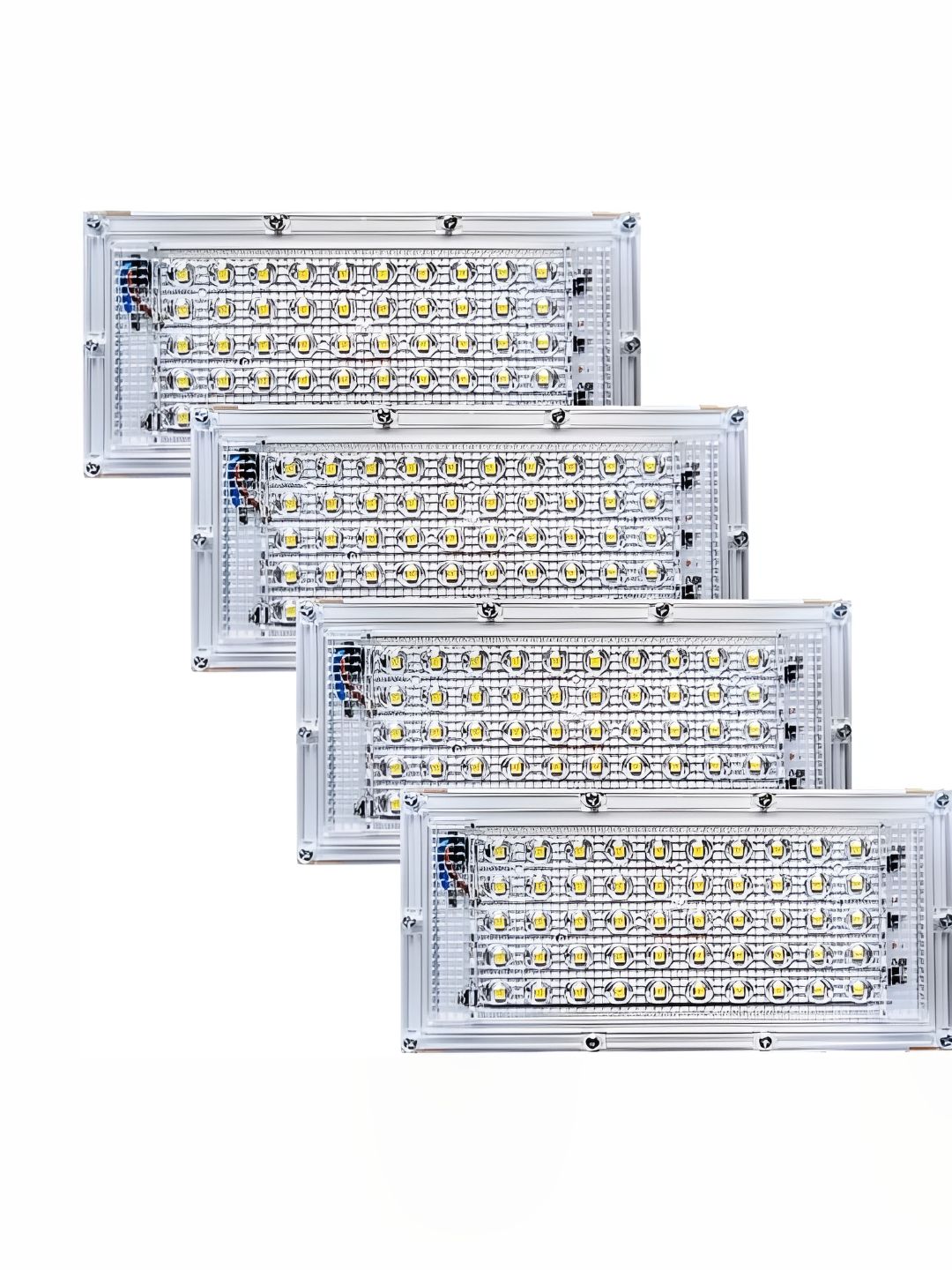 SPARK WORLD White 4 Pieces Rectangle Shaped Metal Outdoor Lamps-picture-38