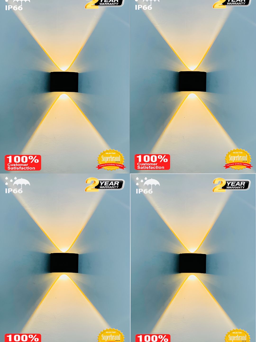 SPARK WORLD Black & Yellow 4 Pieces Square Shaped Outdoor Lamps-picture-31