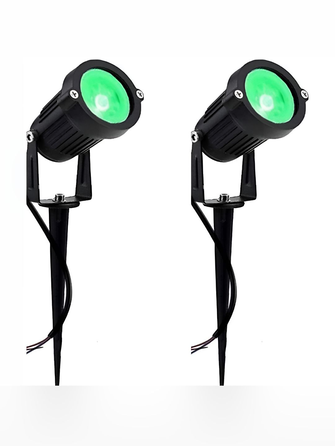 SPARK WORLD Black & Green 2 Pieces Textured Metal Outdoor Lamps-picture-23