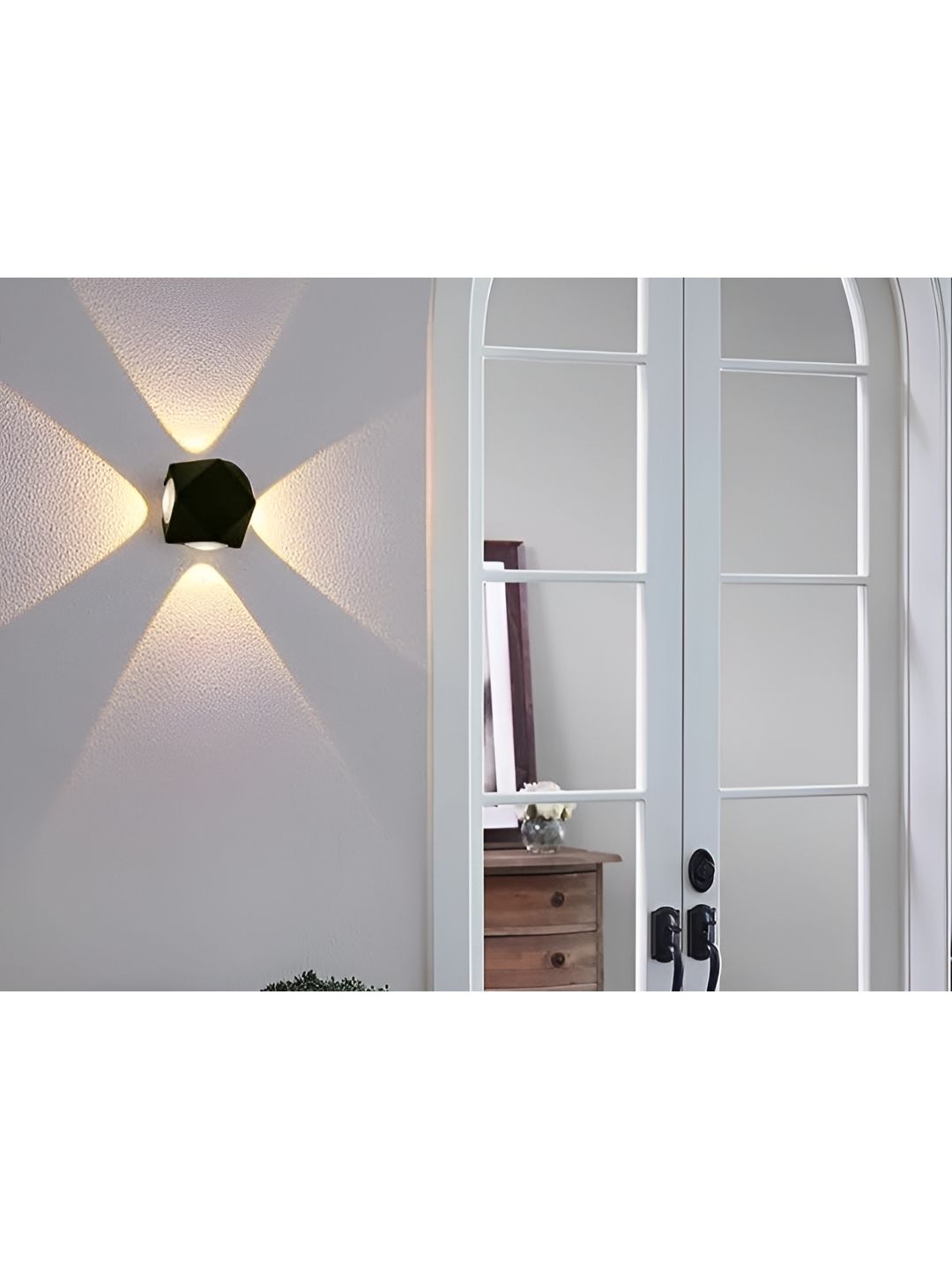 SPARK WORLD Black & Gold Toned Metal Textured Outdoor Lamp-picture-38