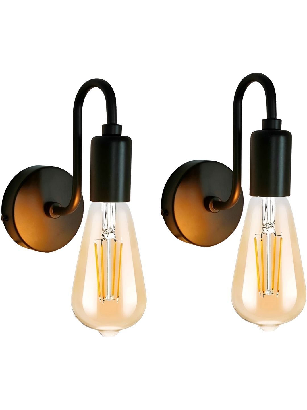 SPARK WORLD Black Metal Abstract Shaped Shaped Wall Lamp-picture-36