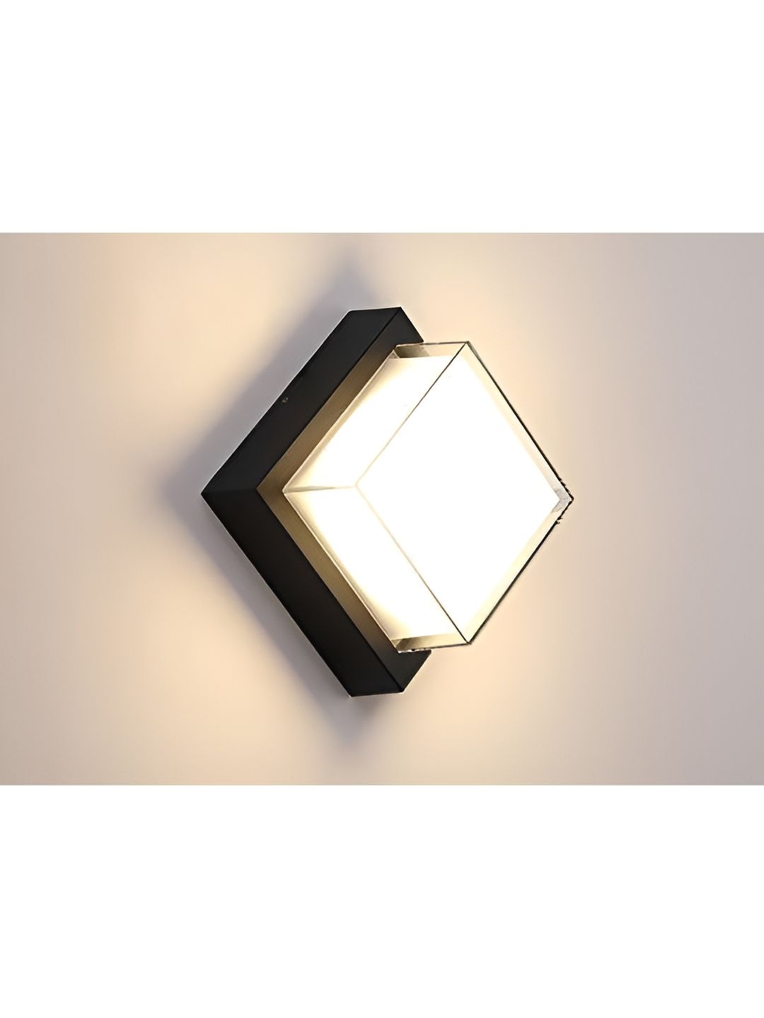 SPARK WORLD White & Black Metal Contemporary Square Shaped Wall Lamp-picture-15