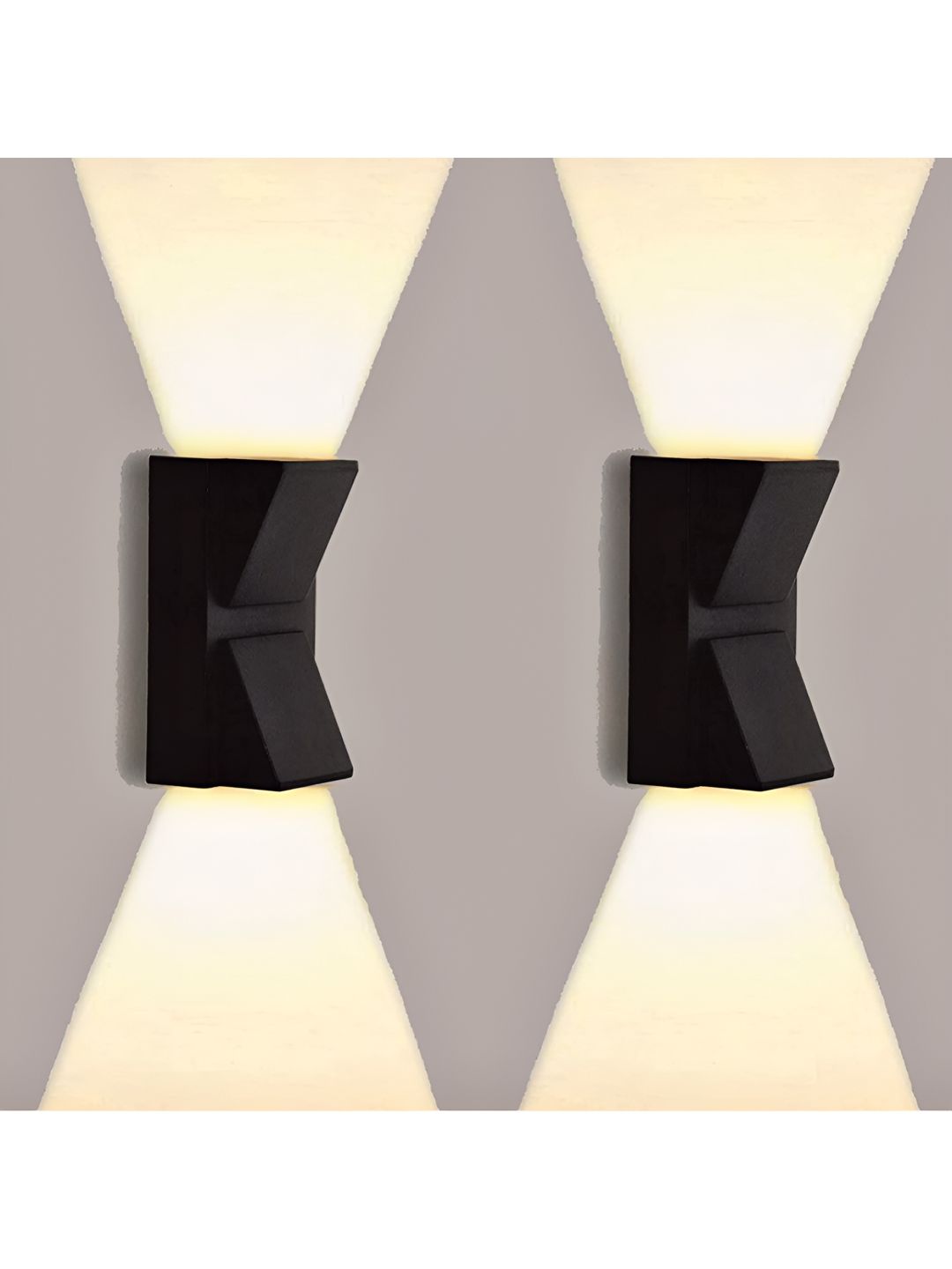 SPARK WORLD Black 2 Pieces Aluminium Contemporary Abstract Shaped Wall Lamps-picture-35