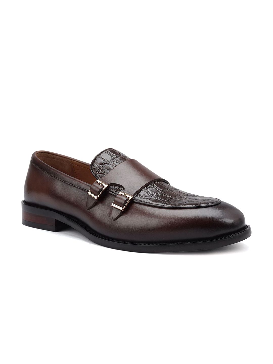 ROSSO BRUNELLO Men Textured Formal Monk Shoes-picture-36