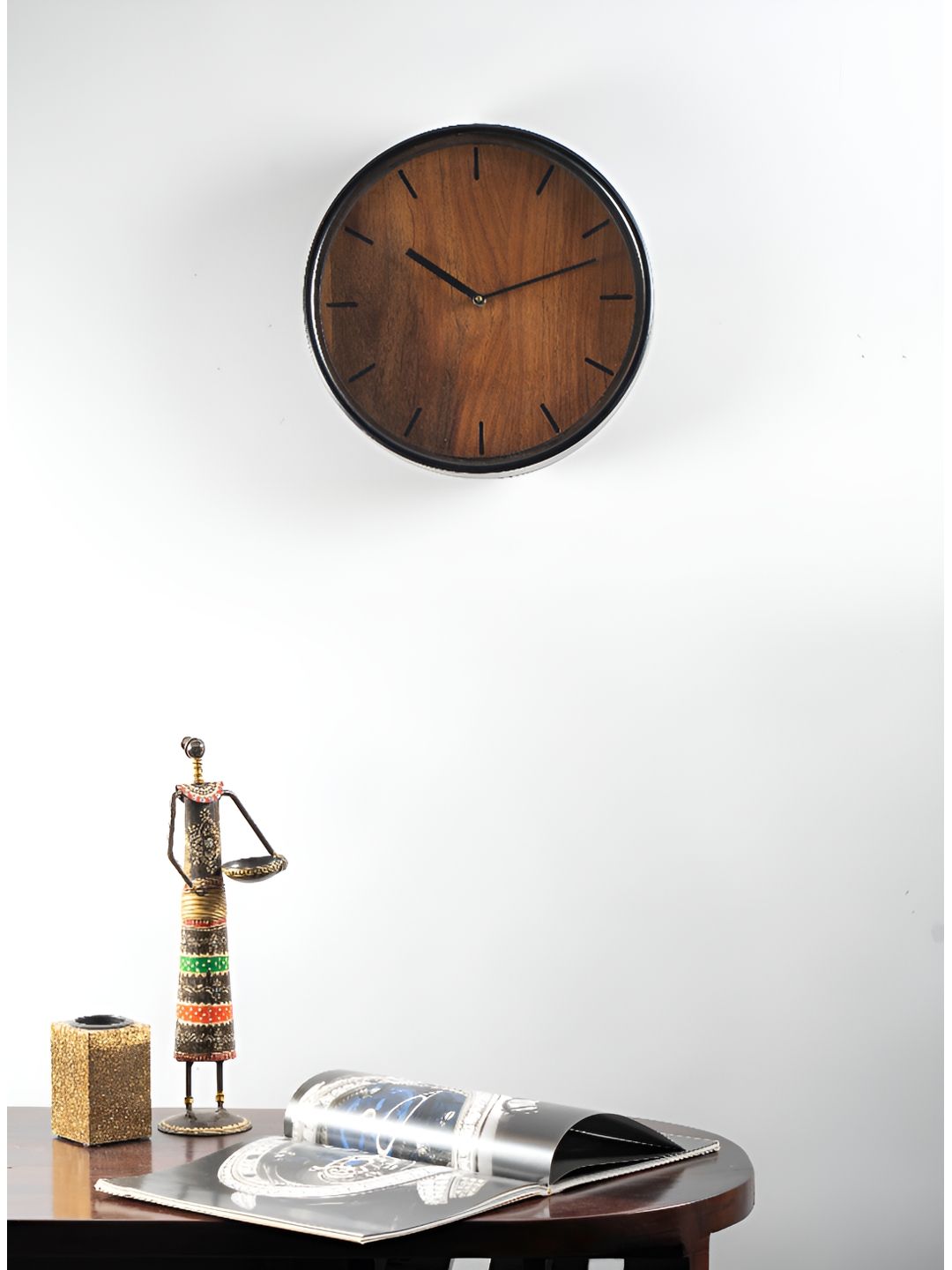 vedas Brown C-Zoya Wood  Wall Clock-image-3