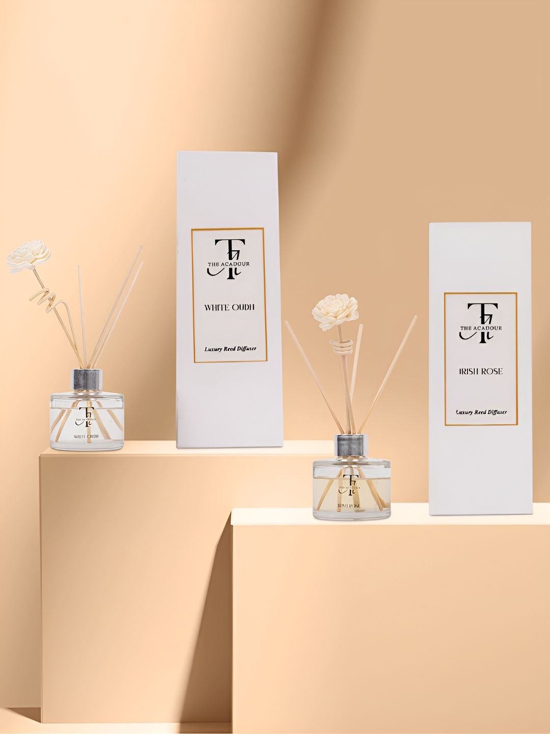 THE ACADOUR Set of 2 Reed Diffuser White Oudh and Irish rose 100ml-picture-48