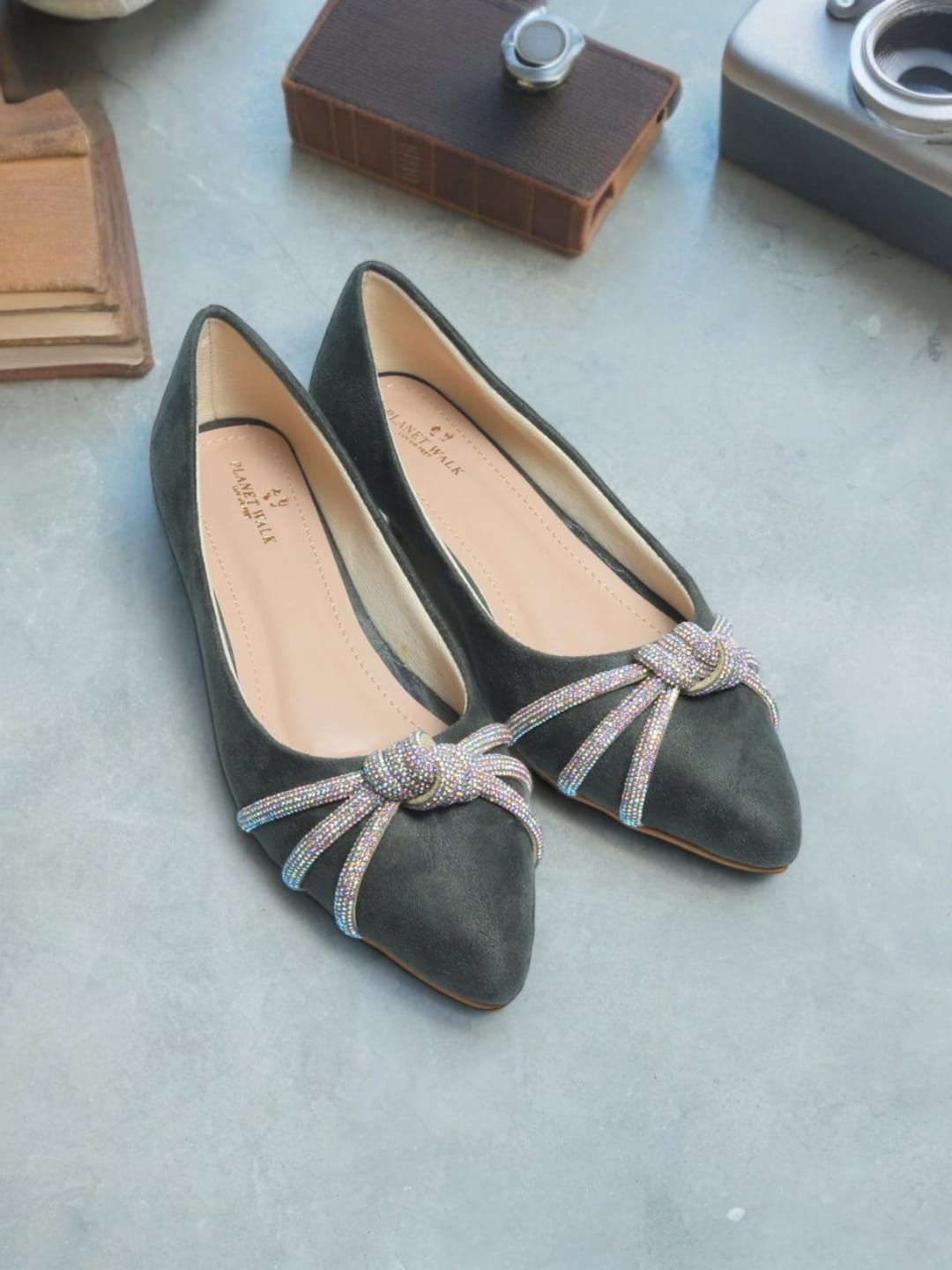 PLANET WALK Printed Suede Party Flatform Pumps with Bows-picture-51