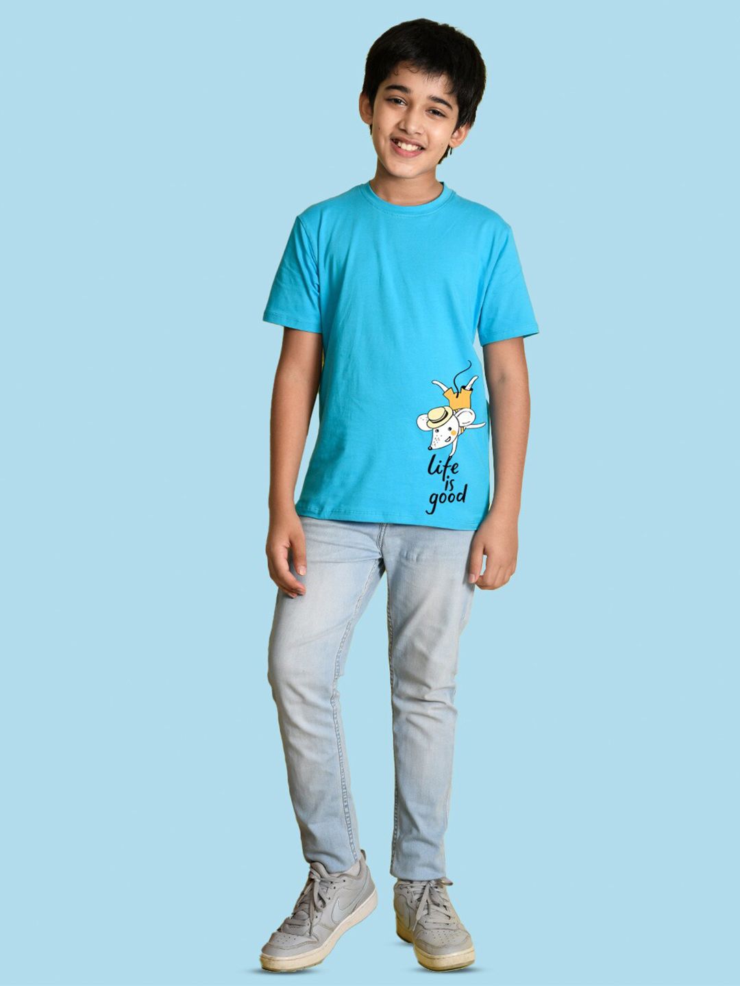 NUSYL Boys Graphic Printed Round Neck T-shirt-picture-41