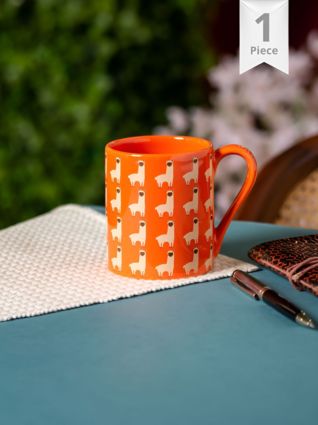 CLAY CRAFT Red & White Printed Ceramic Glossy Mug 350 ml-image-3