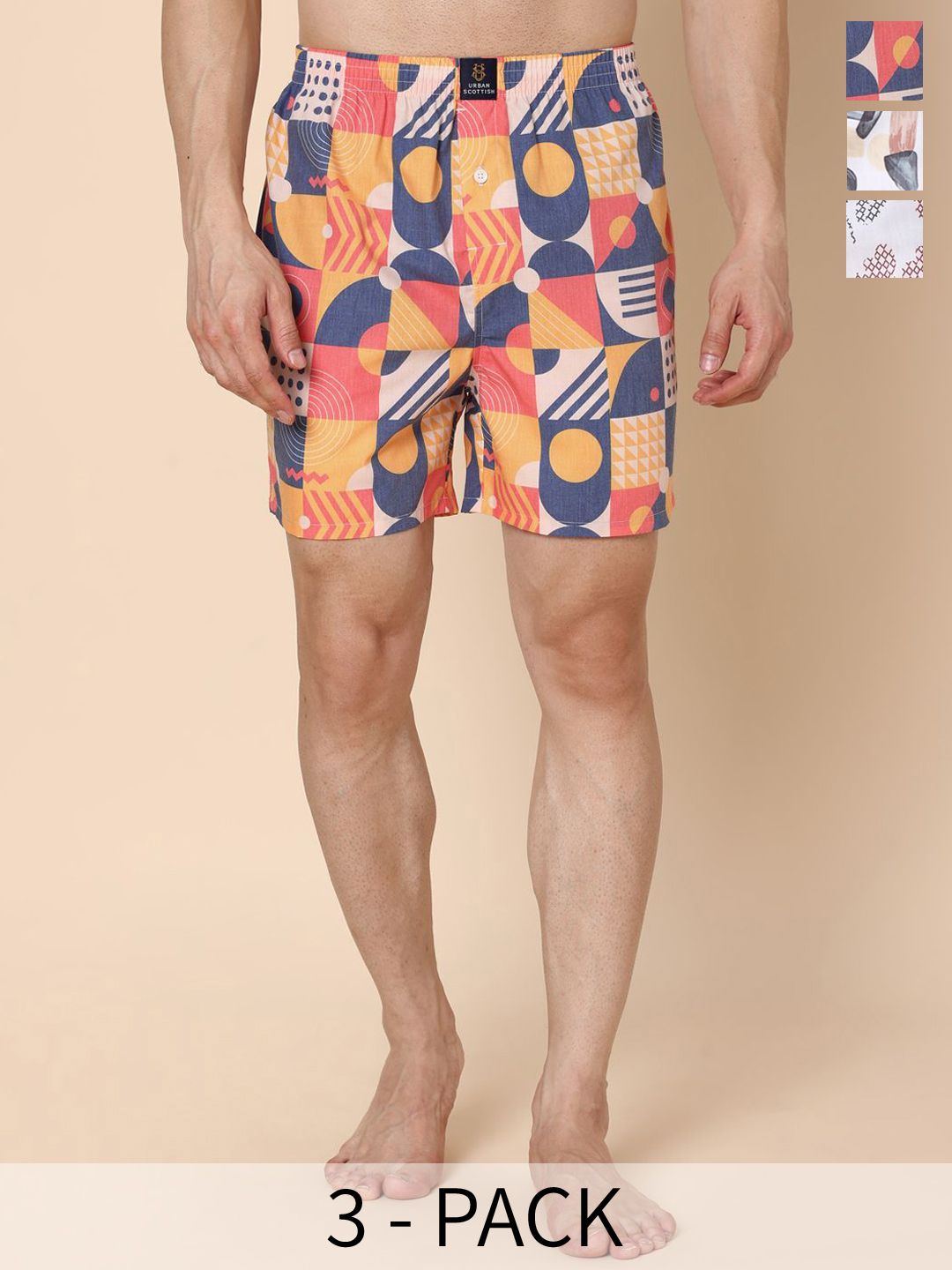 URBAN SCOTTISH Pack Of 3 Printed Ultra-Lightweight Boxers USBXDP01_S-picture-14