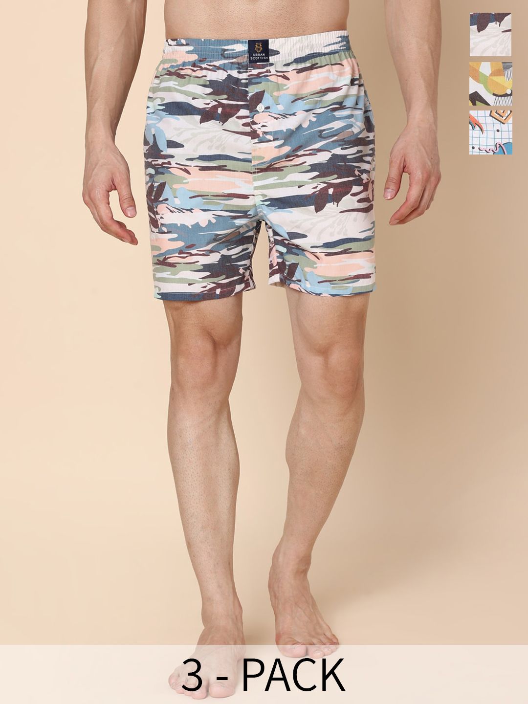 URBAN SCOTTISH Pack Of 3 Digital Printed Ultra-Lightweight Boxers USBXDP04_S-picture-11