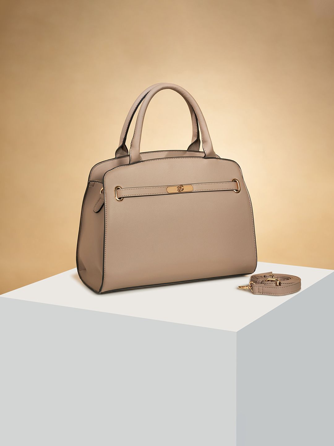 Forever Glam by Pantaloons Colourblocked PU Structured Handheld Bag with Cut Work-picture-14