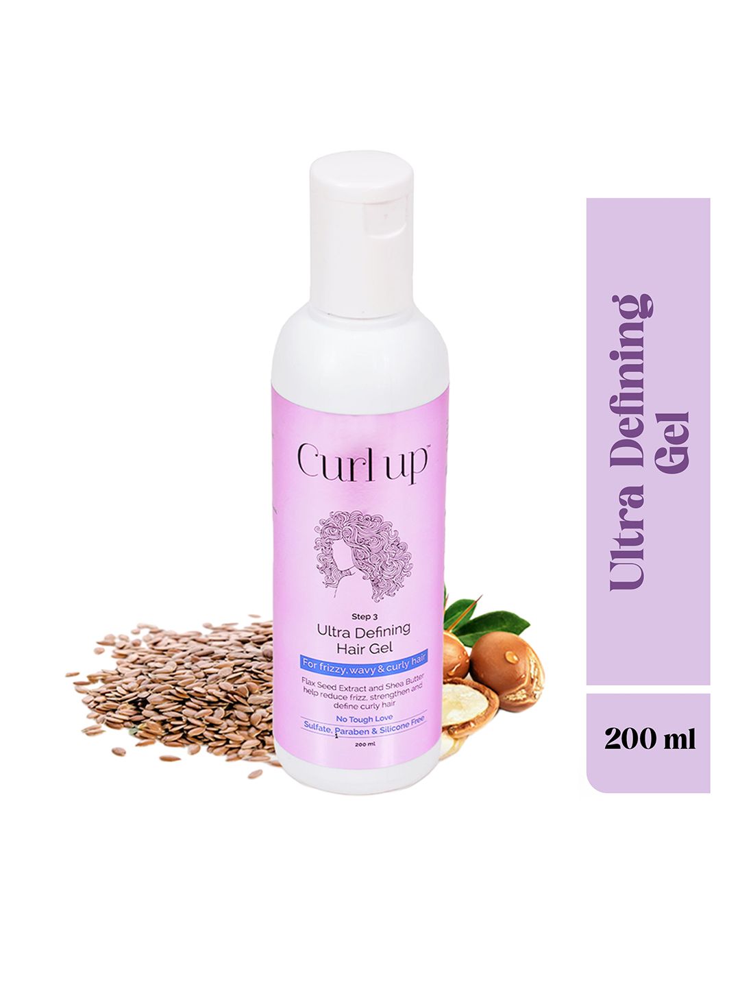 Curl up Ultra Defining Hair Gel With Flax Seed Extract & Shea Butter - 200 ml