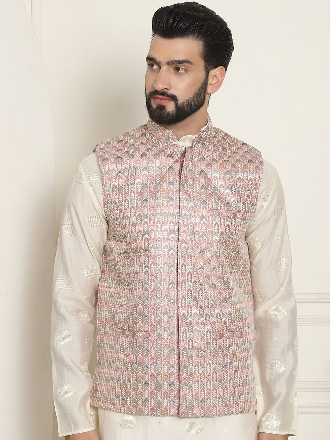 SOJANYA Embroidered Woven Nehru Jackets-picture-30