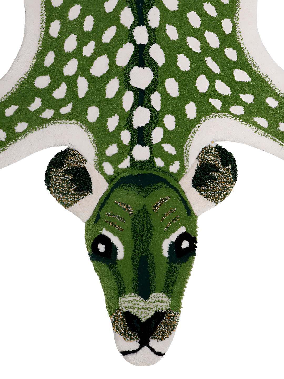 Exotic India Green & White Cotton Handmade Spotted Deer Tufted Yogic Asana Floor Mats-picture-37