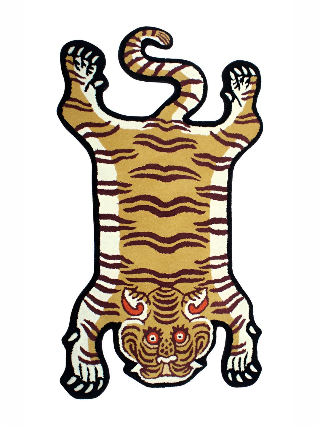 Exotic India Brown & Black Honey Tibetan Tiger Wool Yogic Asana Floor Mats-image-30