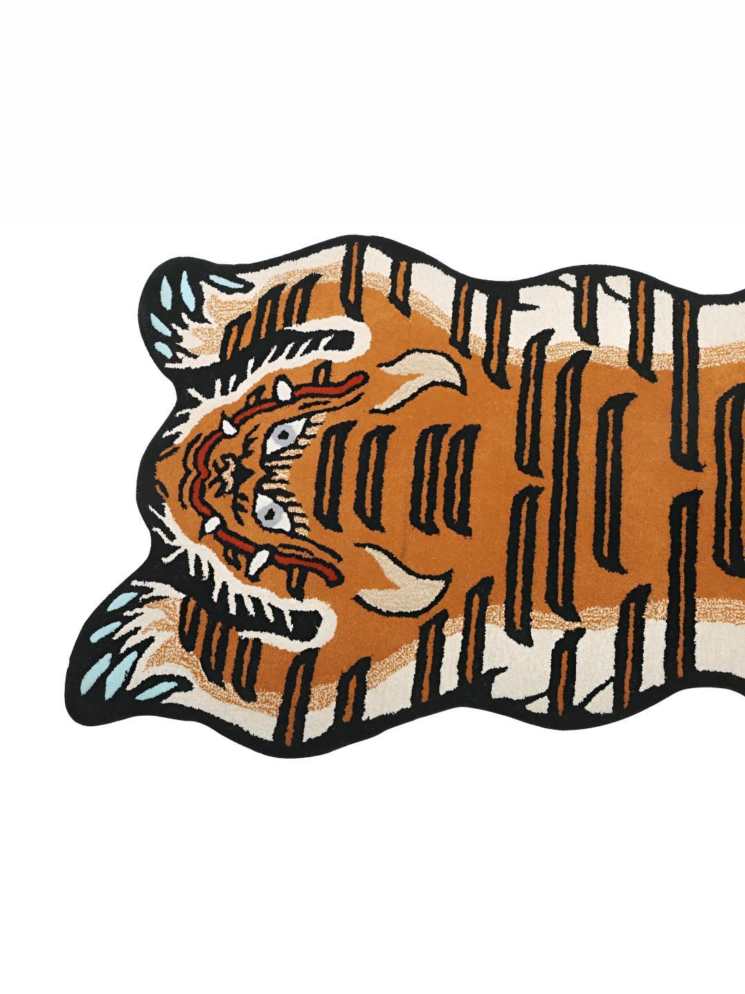 Exotic India Brown and Black Desert-Sun Tibetan Tiger Wool Yogic Asana Floor Mat-image-16