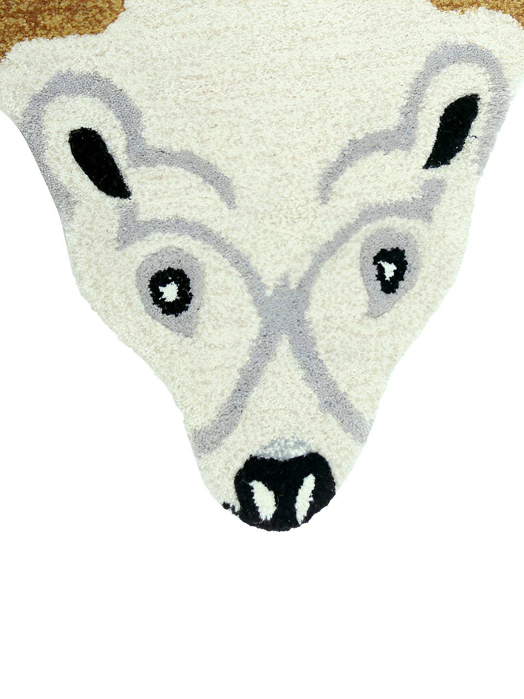 Exotic India White & Brown Antique-White Polar Bear Wool Yogic Asana Floor Mats-image-5