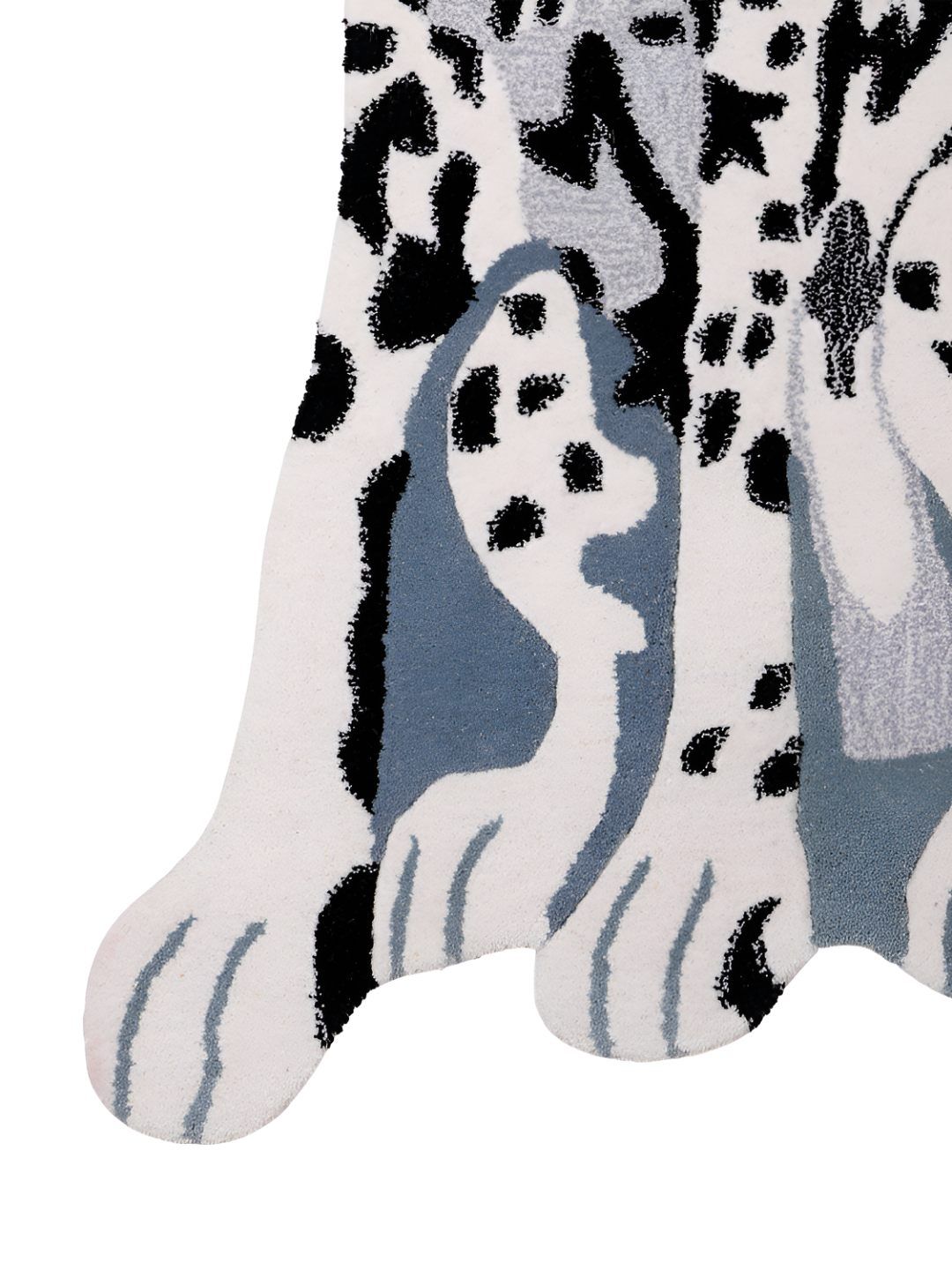 Exotic India White & Black Snow-White Dalmatian Dog-Shaped Tufted Asana Floor Mats-image-7